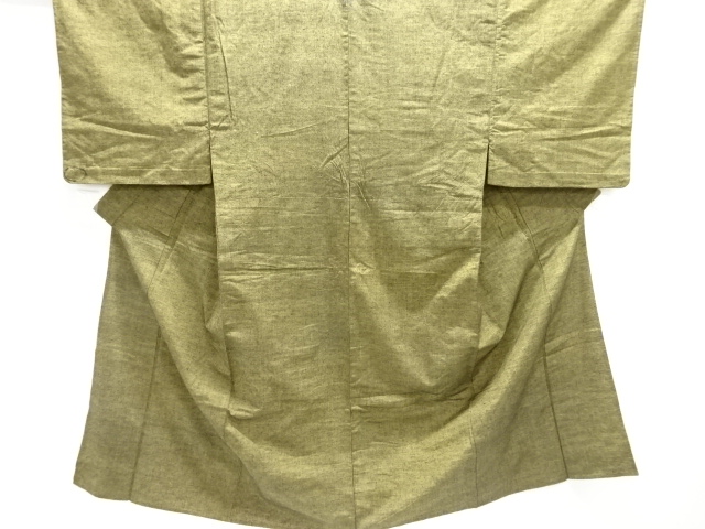 JAPANESE KIMONO / ANTIQUE ANTIQUE TSUMUGI HITOMON HITOE MENS KIMONO